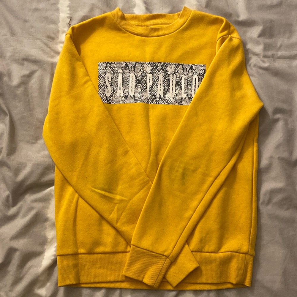 Primark Yellow Shirt - Small, Polyester, Gently Used